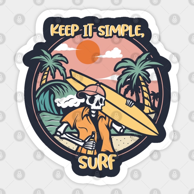 K.I.S.S (Keep It Simple, Surf) Sticker by everglowstd